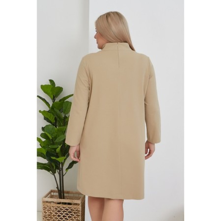 Female dress, size 64, beige color-4