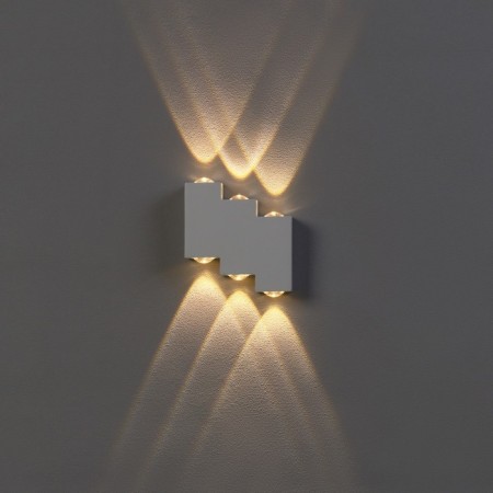 Facade lamp "Ray", FSD-011, 6 W, 3000K, 3 rays, IP65, 220 V, metal, white-2