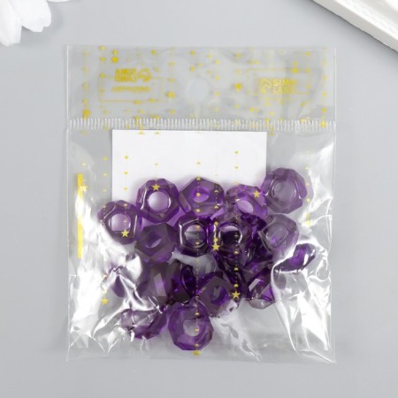 Beads for creativity Plastic "Gaika" set 20 pcs sapphire 1.3x1.3x0.5 cm-3