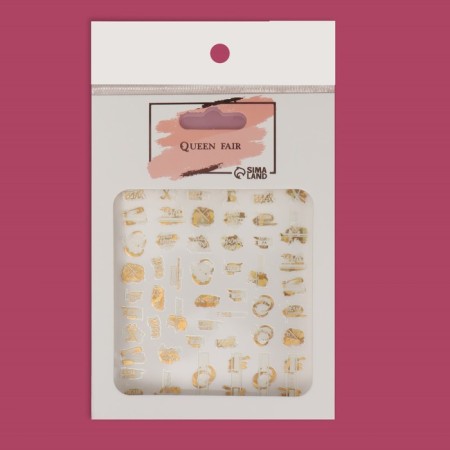 Nail stickers “Oh, everything!”, Metallized, white/golden color-1
