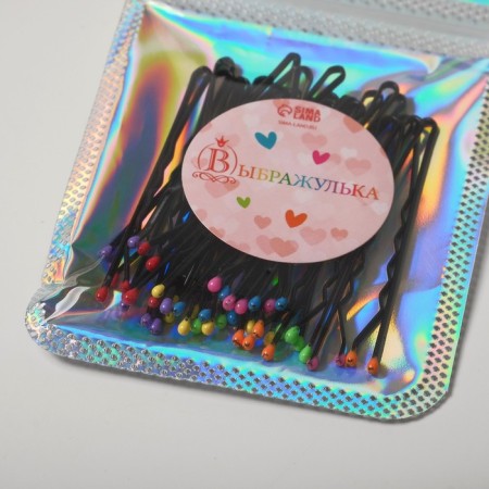 Invisibility for hair "Classic Lux" (set 24 pcs) colored tips, 5 cm-1
