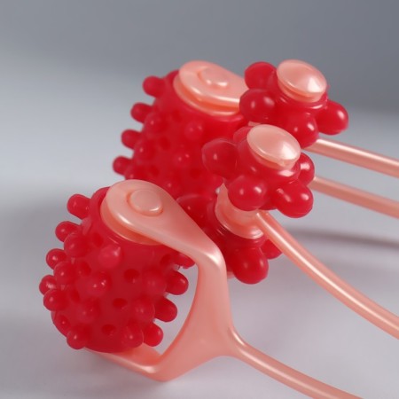 Facial masster "Four wheels", 25 × 9 × 7 cm, orange/red color-3