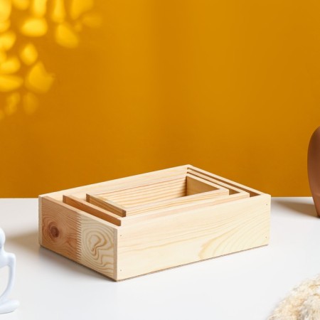 Kashpo wooden 30 × 21 × 8.5 cm Eleant "Classic", 3 in 1, array of pine pine trees beautifully-1