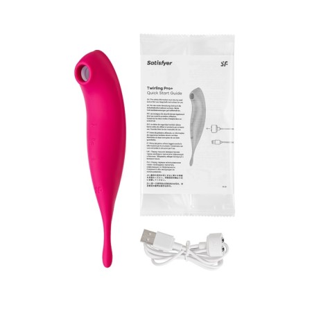 Vacuum-wave contactless stimulator of the Satiffyer Twirling Pro clitoris, silicone, red color-14