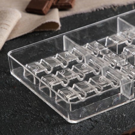 Form for chocolate and sweets "Kinder", 14 cells, 20 × 12 × 2.5 cm, cell (8.3 × 2.1 × 1.2 cm)-2