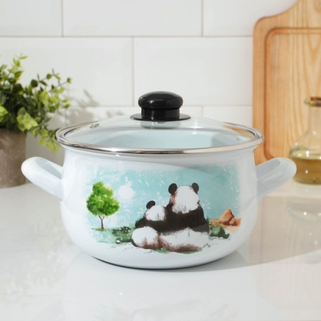 Panda pan, 3.1 l, glass cover