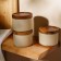 A set of ceramic cans for bulk products on the SL Home Stone Forest stand, 4 items: 3 banks 220 ml, stand