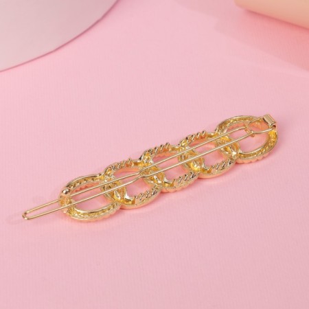 Hair clip "Jacqueline" circles, 7.5 cm, gold-1