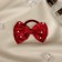 Hair elastic band "Schoolgirl style" beads, 10.5 cm, red