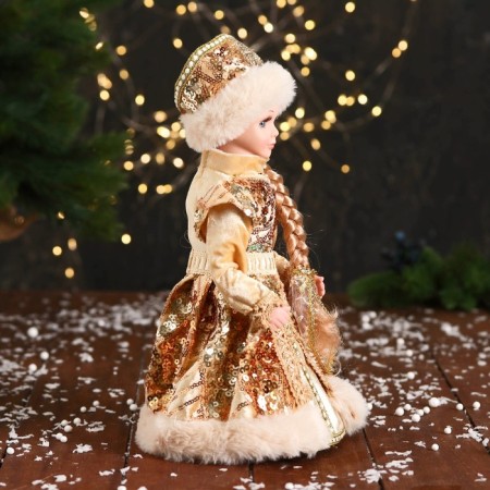 Snow Maiden "Dress with sequins" moves, 30 cm, gold-1