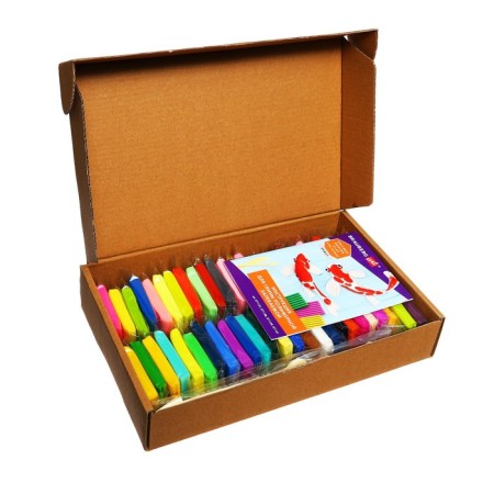 Plastic-polymer clay baked set, Brauberg, 50 colors x 20 g, with accessories-1
