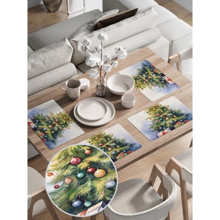 A set of napkins for setting the table "Fairytale holiday", rectangular, rounded edges, size 30x46 cm, 4 pcs-1