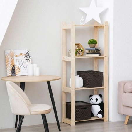 Wooden rack reinforced 150x64x28cm, 4 shelves