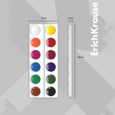 Watercolor 12 colors, Erichkrause, in soft plastic, without brush, economical packaging, a package with euro suspension-2