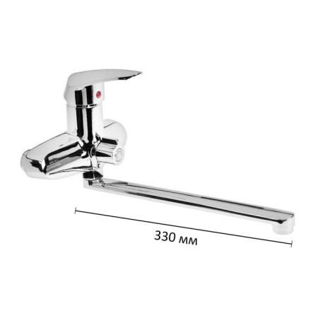 Accoona A7163 bath mixer, one -leaf, pour 300 mm, silumin, chrome-1