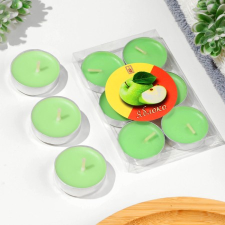 Set of candles of tea aromatic, 6 pcs, apple