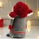 Interior doll "Grandfather Frost in a gray coat and red ear-ear-ear" 26x14x18 cm