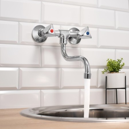 Kitchen mixer RMS SL119-361, wall, two-wound, chrome-3