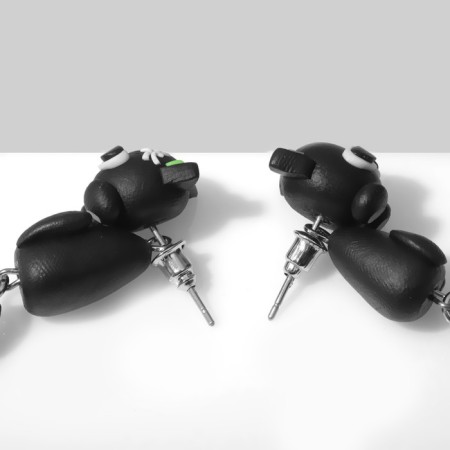 Earrings "cats", black color-2