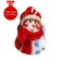 Glass Serving Dauline "Snowman-Obashka", 20.5 × 13 cm