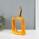 Souvenir Ceramics "Cats Mouse. Square" Orange with gold 5.2x13.5x23 cm
