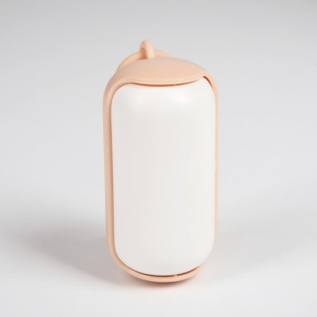 Container-strupid with bags for cleaning (roll 15 bags 29x21 cm), white-pink-3