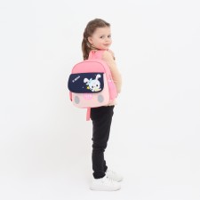 Baby backpack on lightning, 3 outer pockets, pink color
