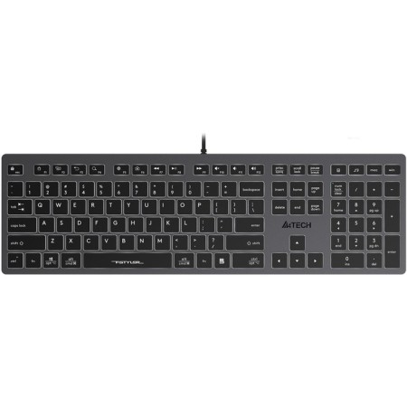 Keyboard A4Tech FSTYLER FX60H Gray USB Slim Led (FX60H GREY/White)
