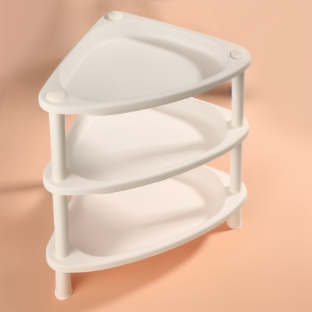 Organizer for storing cosmetics, corner, 3 sections, 28 × 19.5 × 29 cm, white-3