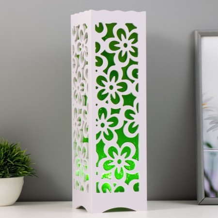 Nightlight "Flowers" LED from batteries 3haa usb green 10x10x23cm Risalux-1
