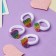 Hair elastic band "Lola" (set 4 pcs) heart, d-2.5 cm, white