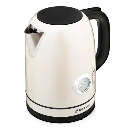 Electric kettle Brayer BR1005YE, Metal, 1.7 l, 2200 W, thermometer, beige-1