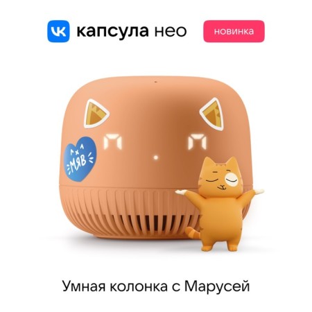 Smart column VK Neo (VKSP11or), voice assistant Marusya, 5W, Wi-Fi, BT 5.0, Orange-6