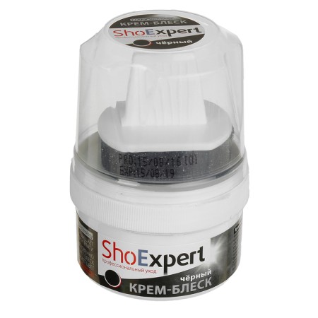 ShoEXPERT shoes cream-gable, black color, a can with a sponge, 60 ml