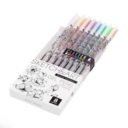Набор гелевых ручек 8 цветов SKETCH&ART Uni Write.GLITTER, 1,0 мм-5