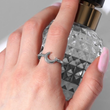 The Ring "Crescent" was minimal, the color is silver, dimensionless-1