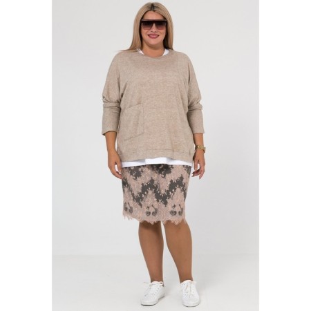 Women's skirt, size 52, gray color