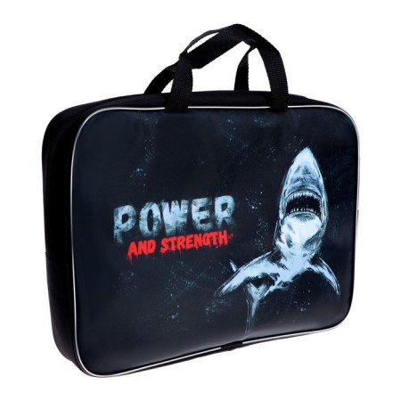 Folder with handles textile A4, 350 x 270 x 70 mm, calligrata "shark"-2