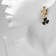 Earrings with the removable element "Transformer" Clover-heart, black color in gold