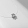 Pendant "on the fishing line", white color in silver, 40 cm
