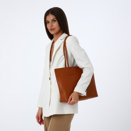 Zipper bag with lightning, terracotta color-1