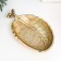 Decorative polystone plate "Leaf" Gold 4x21x11 cm