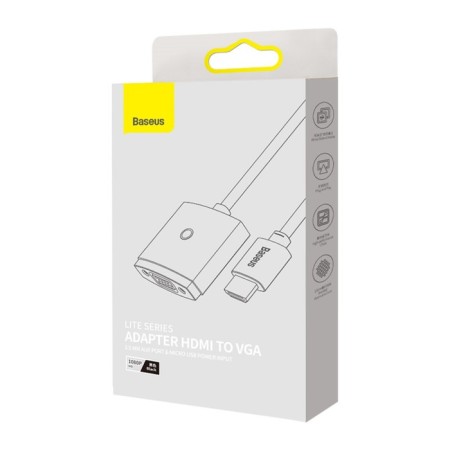 Adapter Baseus, HDMI-VGA, black-10