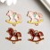 Connector for creativity Metal 2 ears "Horse-rocking" enamel mix 2.3x2.2 cm