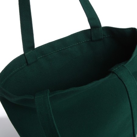 Shoper bag without fastening, from textiles, green color-2