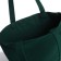 Shoper bag without fastening, from textiles, green color