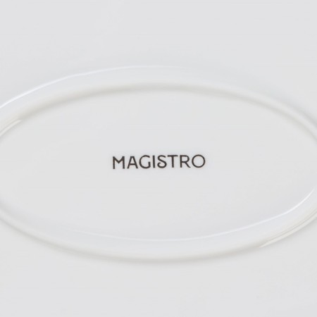 Porcelain dining plate Magistro "glare", 25 × 16.5 × 1.5 cm, white color-4