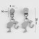Automatic castle for metal zippers, No. 3, decorative, 10 pcs, Nickel color