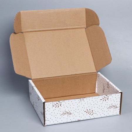 Box Gift team, packaging, "branches", white, 27 x 21 x 9 cm-4