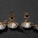 Hanging earrings with rhinestones "Snake" l = 6.5, white color in gold, 6.5 cm